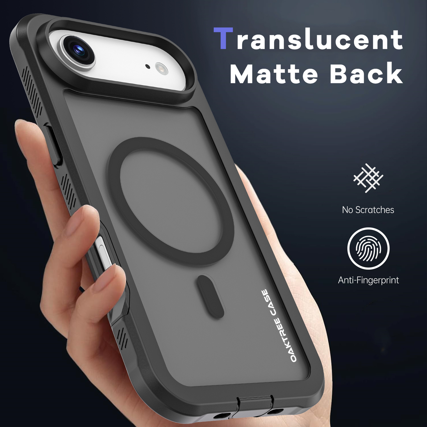 OAKTREE iPhone 17 AIR MagSafe Dual Layer Shockproof Drop-Proof Rugged Case - Black