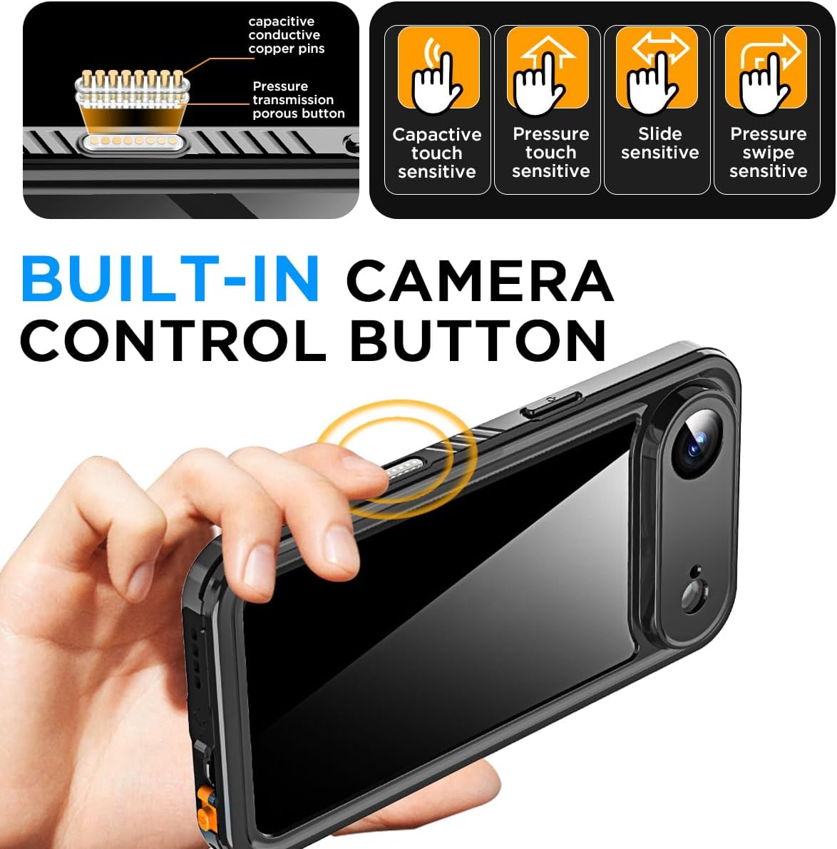 OAKTREE iPhone 17 Air Shockproof Waterproof Full-Body Rugged Case - Black/Clear