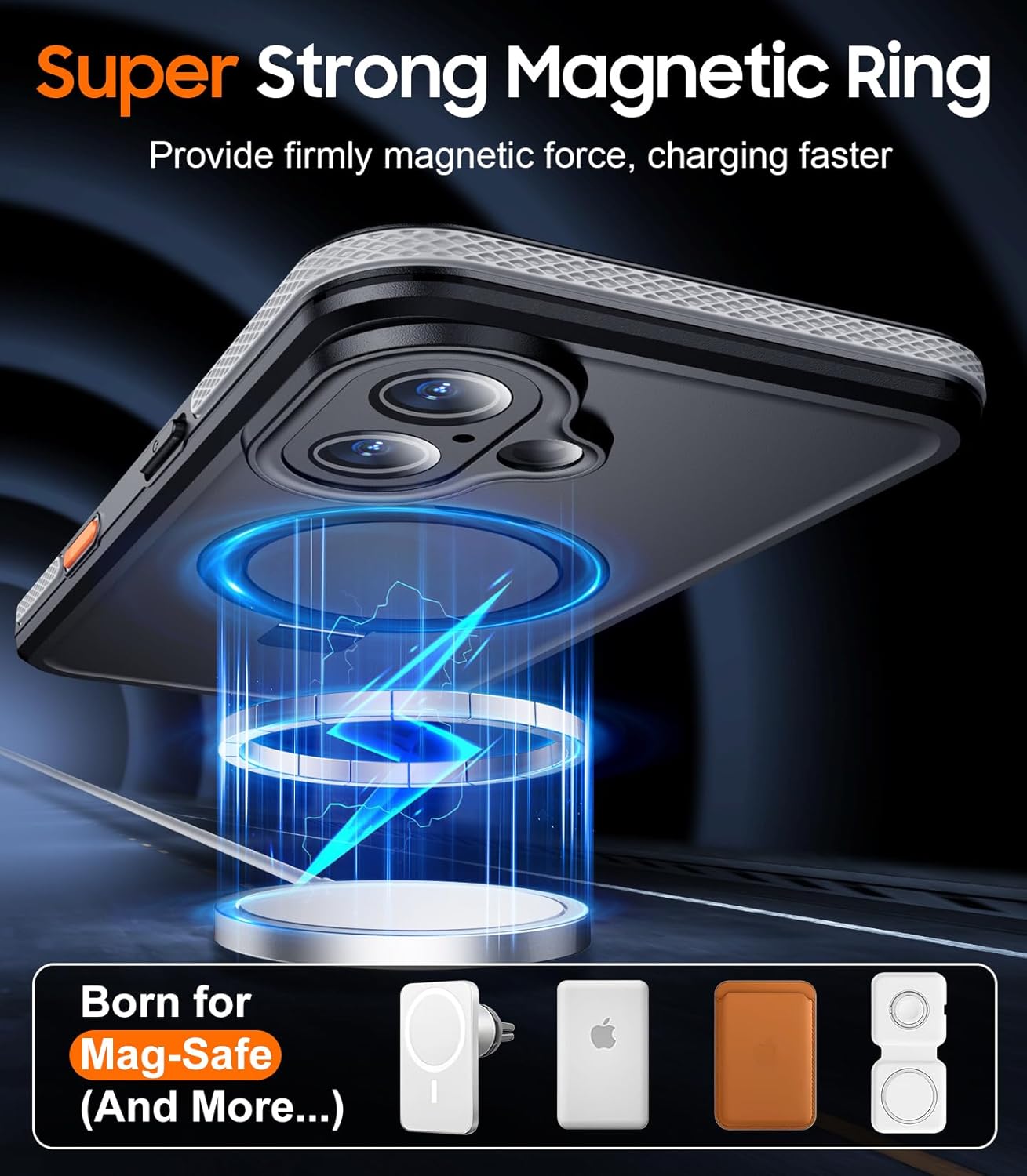 OAKTREE iPhone 16 Plus 6.7" Waterproof Full-Body MagSafe Kickstand Case - Black