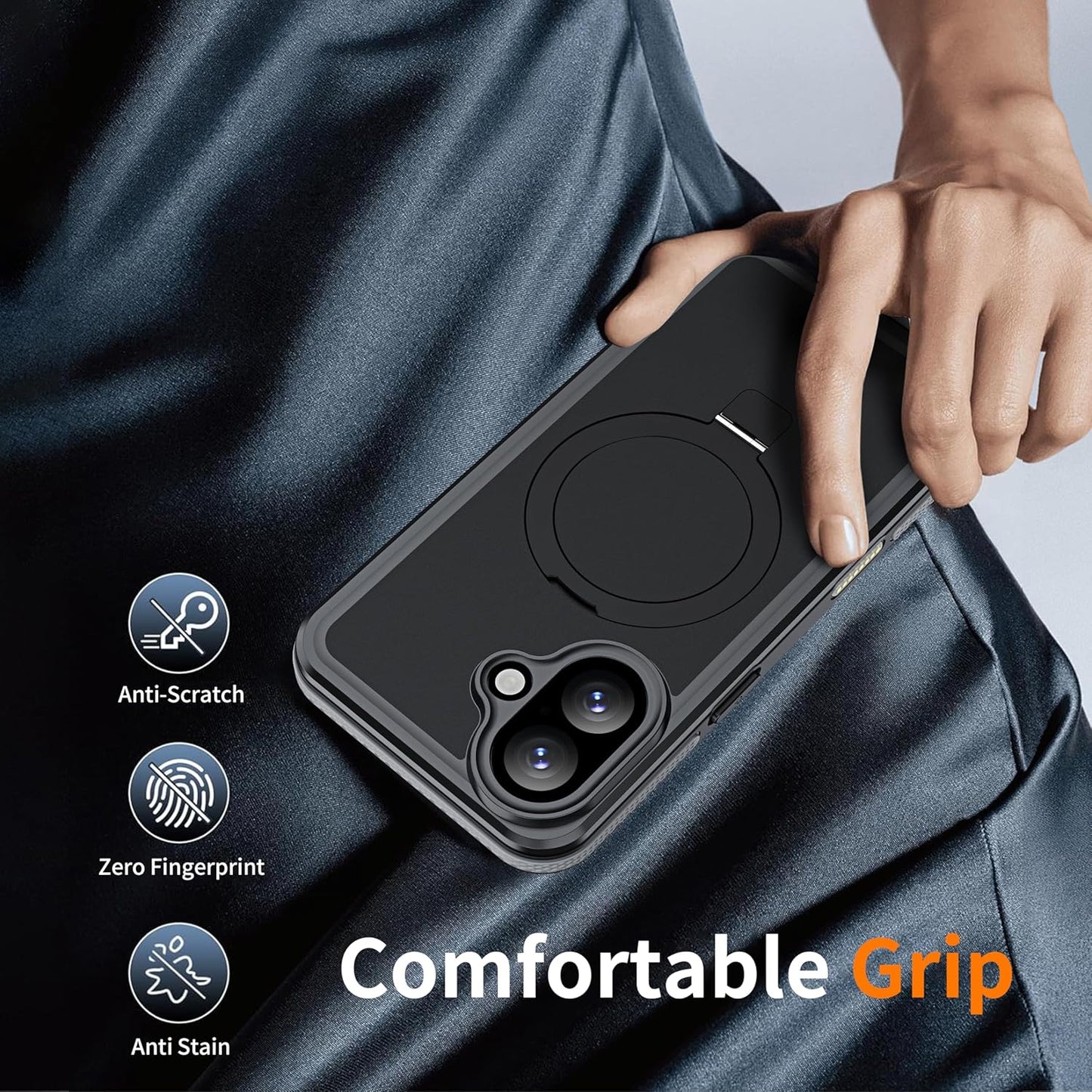 OAKTREE Waterproof MagSafe Case for iPhone 17 (6.3”) — 360° Full Protection with Kickstand Ring