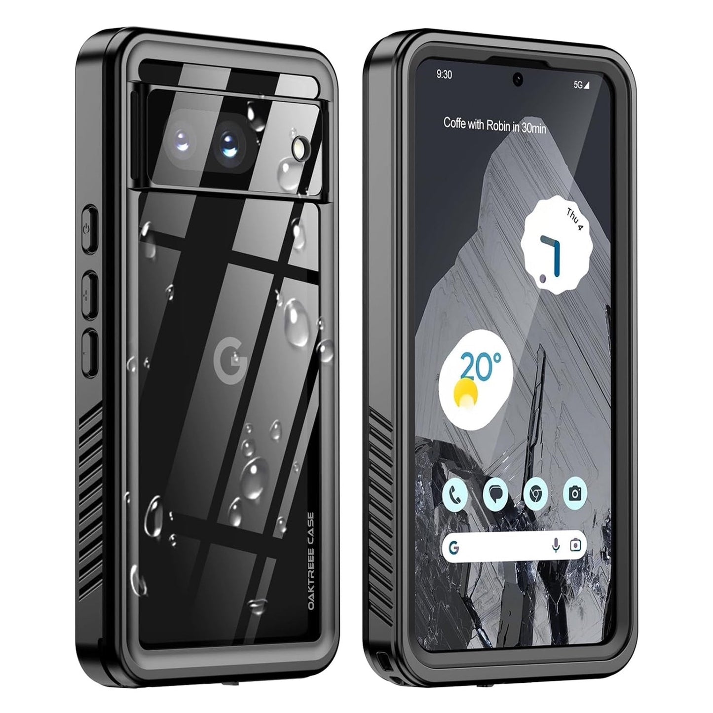 OAKTREE Google Pixel 8 / 8 Pro / 8A Shockproof Waterproof Full-Body Rugged Case - Black - OAKTREE CASE