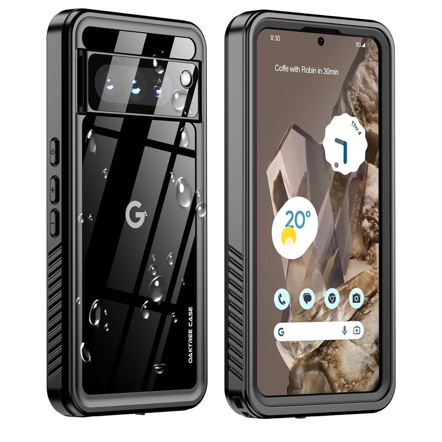 OAKTREE Google Pixel 8 / 8 Pro / 8A Shockproof Waterproof Full-Body Rugged Case - Black - OAKTREE CASE