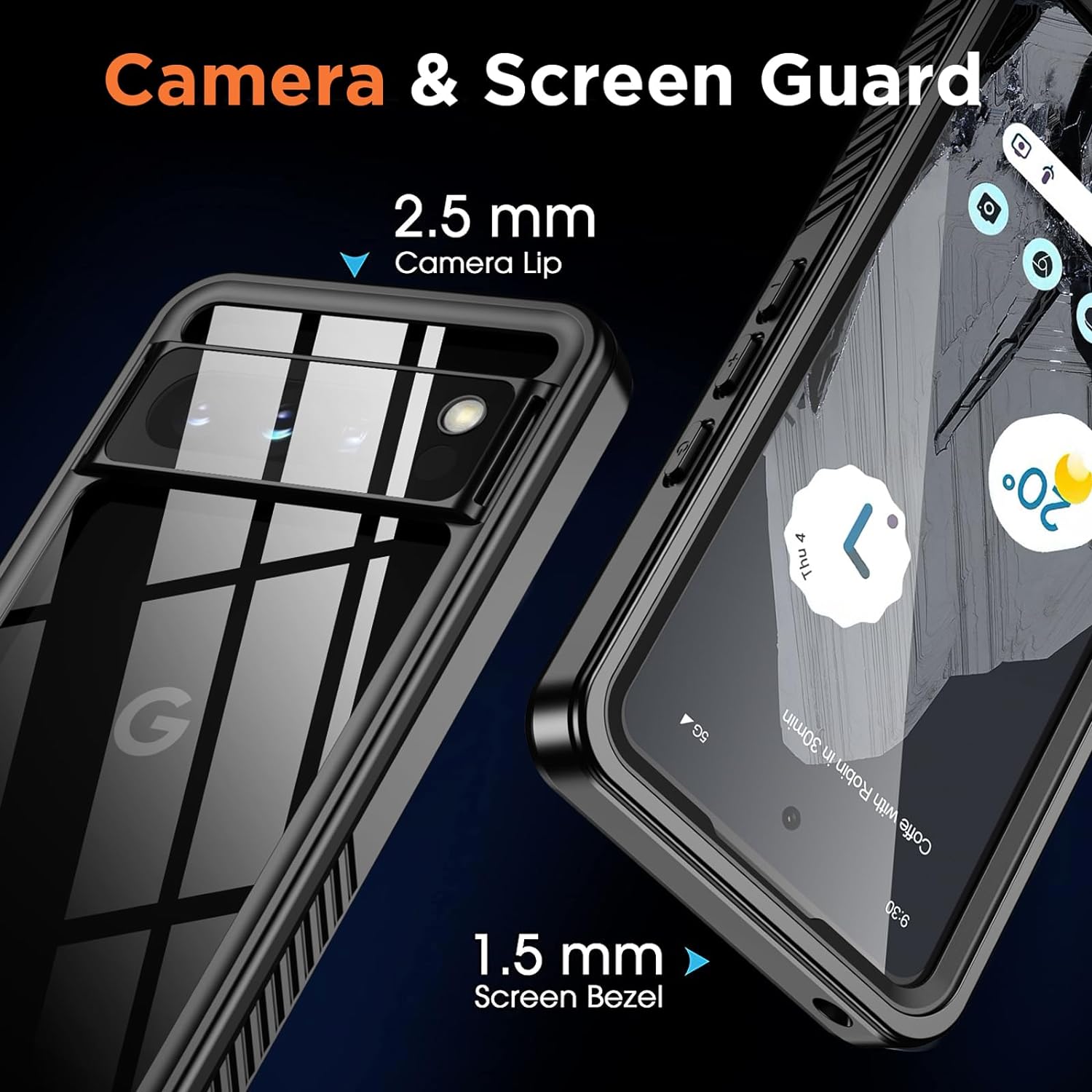 OAKTREE Google Pixel 8 / 8 Pro / 8A Shockproof Waterproof Full-Body Rugged Case - Black - OAKTREE CASE