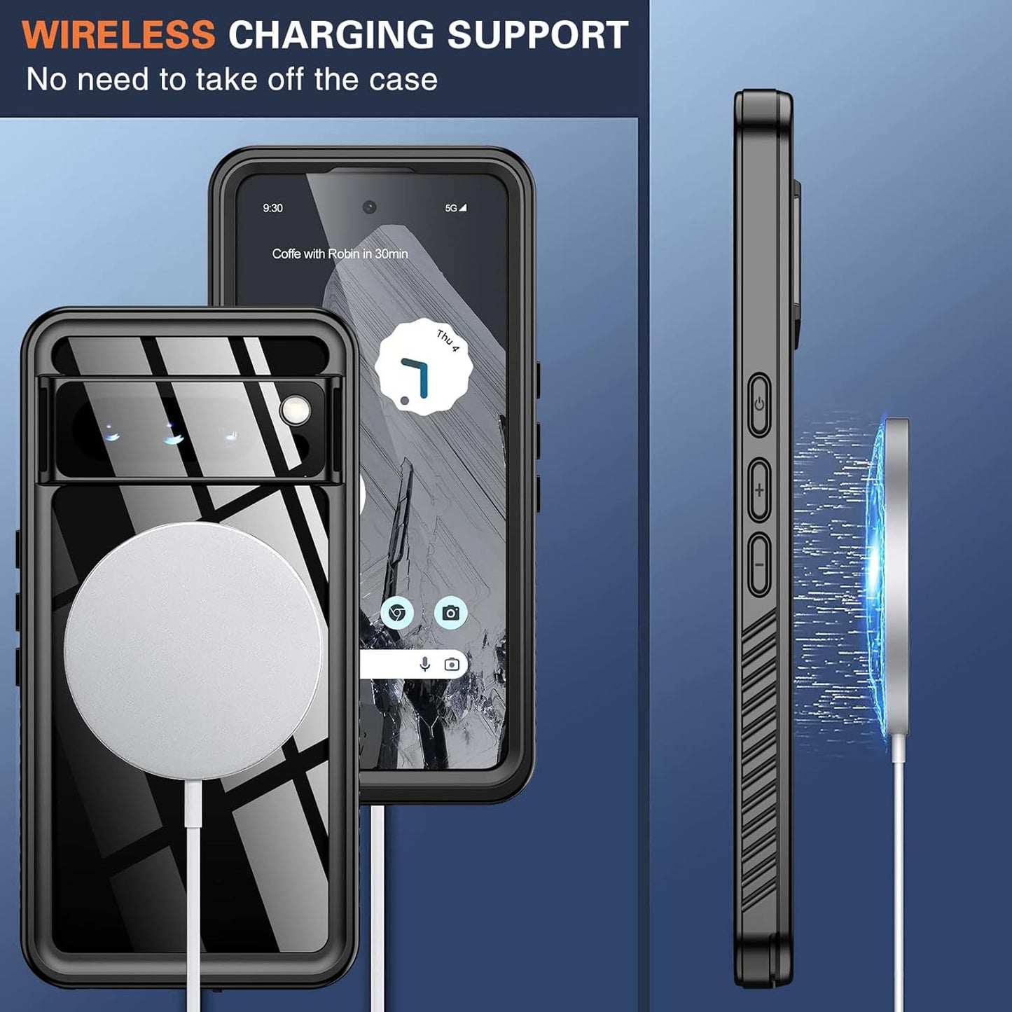 OAKTREE Google Pixel 8 / 8 Pro / 8A Shockproof Waterproof Full-Body Rugged Case - Black - OAKTREE CASE