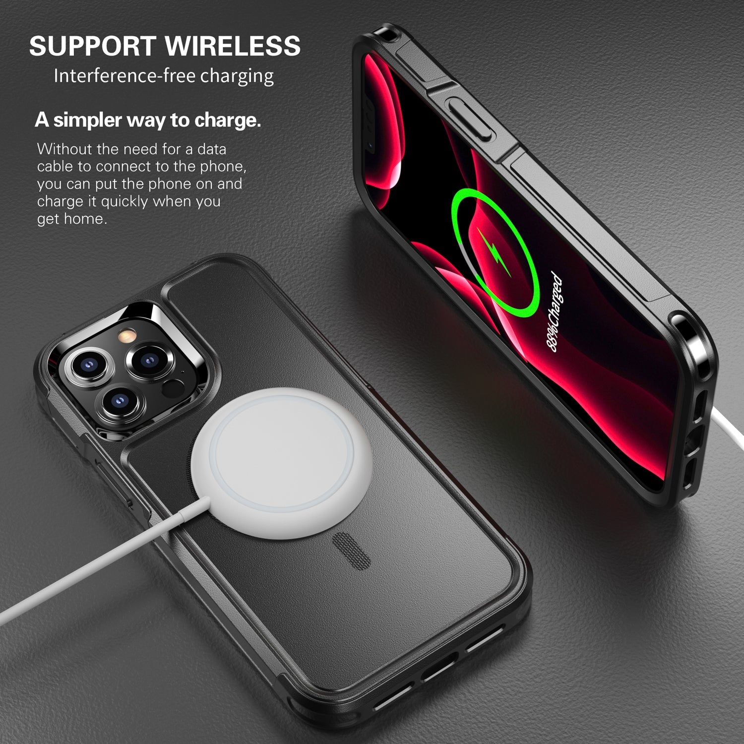 OAKTREE iPhone 12 / 12 Pro MagSafe Shockproof Drop-Proof Rugged Case - Black - OAKTREE CASE