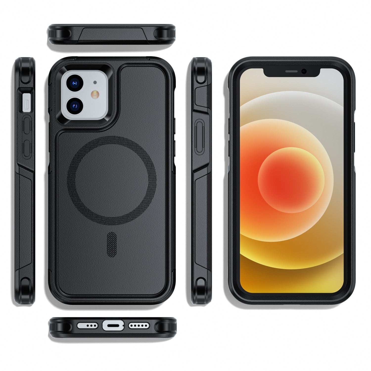 OAKTREE iPhone 12 / 12 Pro MagSafe Shockproof Drop-Proof Rugged Case - Black - OAKTREE CASE