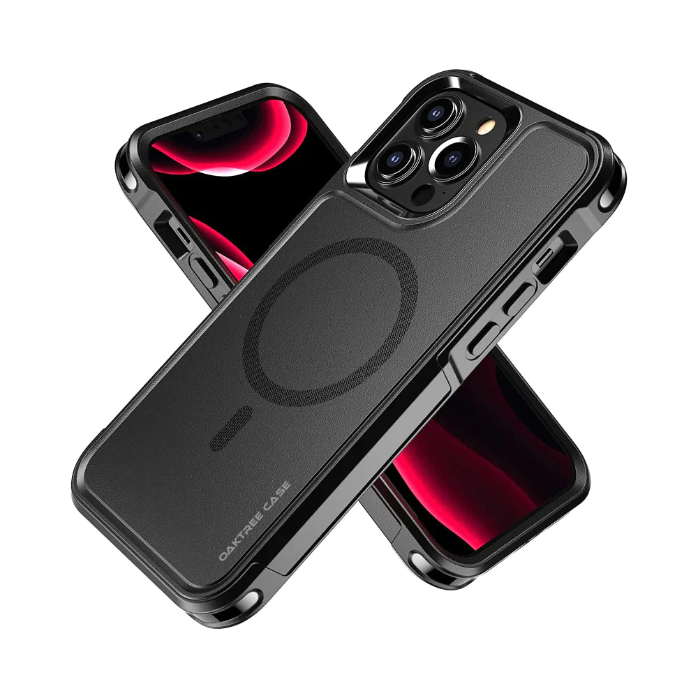 OAKTREE iPhone 12 Pro Max MagSafe Shockproof Drop-Proof Rugged Magnetic Case - Black - OAKTREE CASE