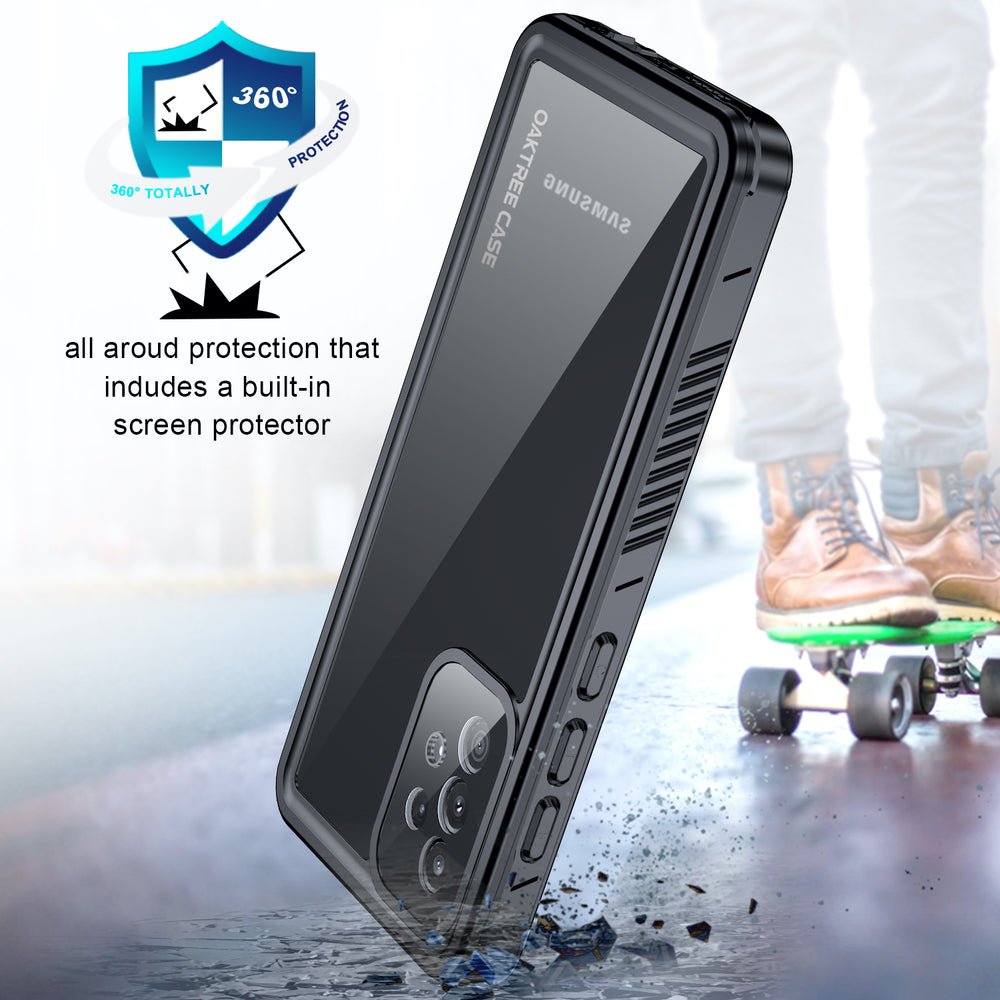 Oaktree Samsung Galaxy A72 4G/5G Waterproof Full-Body Rugged Case - Black / Clear - OAKTREE CASE