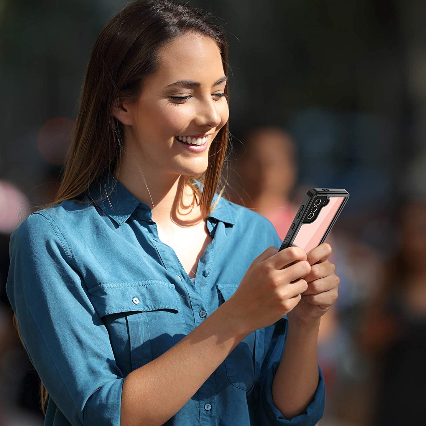 OAKTREE Samsung Galaxy S21+ Plus Shockproof Waterproof Rugged Case - Black/Clear - OAKTREE CASE