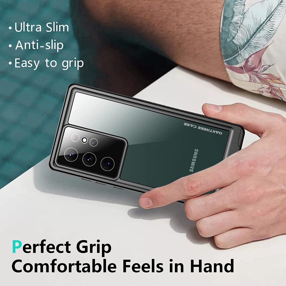 OAKTREE Samsung Galaxy S23 Ultra 6.8 inch Shockproof Waterproof Full-Body Rugged Case - Black/Clear - OAKTREE CASE