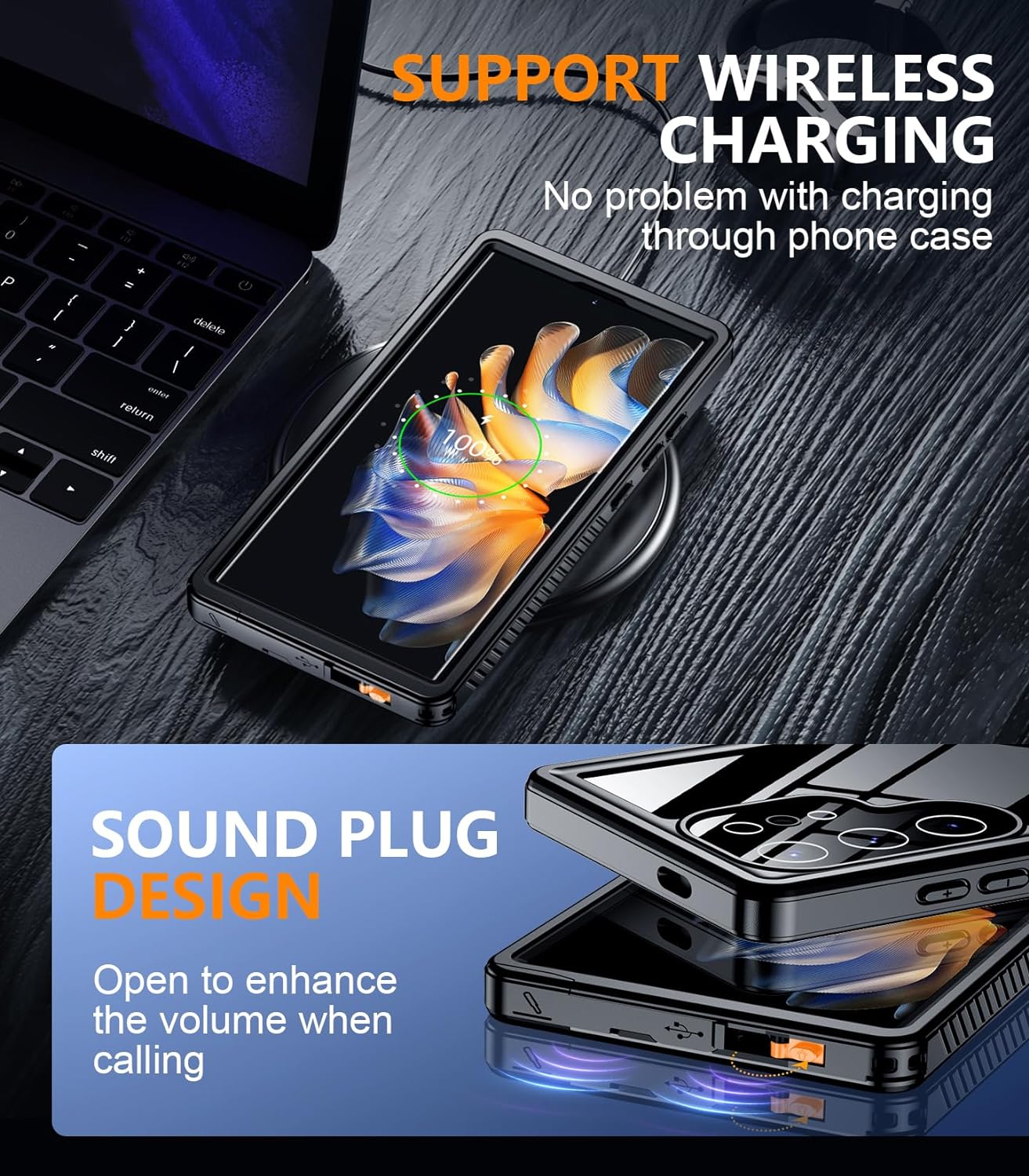 OAKTREE Samsung Galaxy S24 Ultra 6.8 inch Shockproof Waterproof Full-Body Rugged Case - Black/Clear - OAKTREE CASE