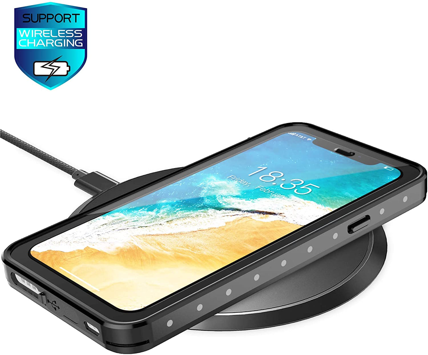 OAKTREE ShockProof WaterProof Full-Body Rugged Case for iPhone XR - Black/Clear Back - OAKTREE CASE