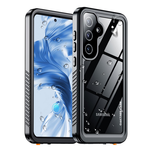 OAKTREE Samsung Galaxy S25 5G 6.2 inch Shockproof Waterproof Full-Body Rugged Case - Black/Clear