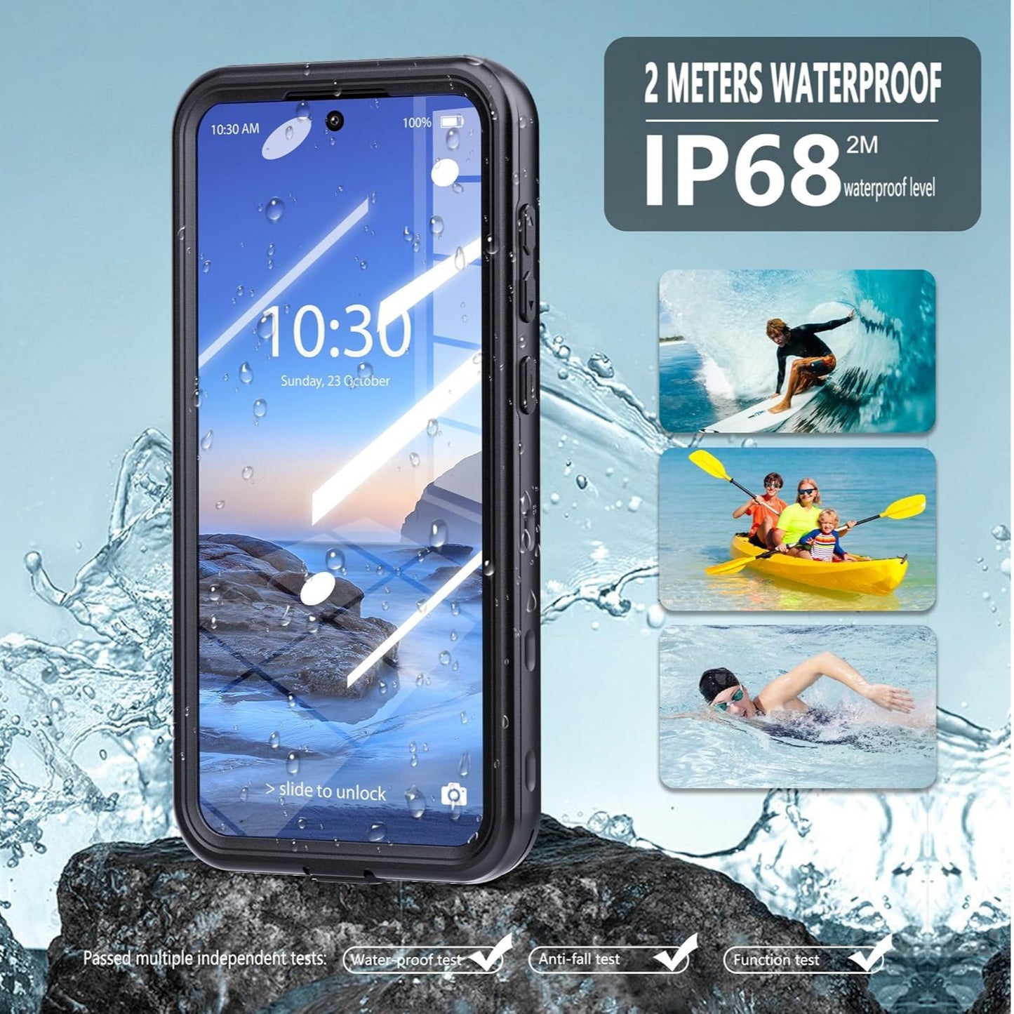 OAKTREE Samsung Galaxy A56 5G Waterproof Full-Body Rugged Case - Black / Clear