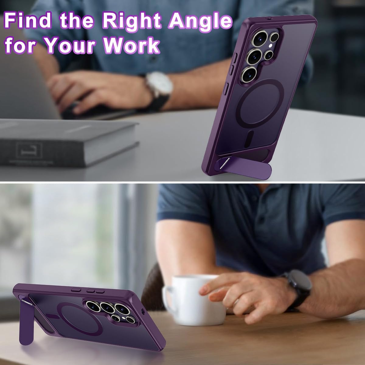 OAKTREE Magnetic Case for Samsung Galaxy S25 Ultra 6.9" – Shockproof with Smart Stand, MagSafe Support & Drop Protection