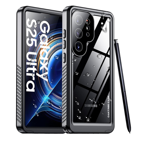 OAKTREE Samsung Galaxy S25 Ultra 6.8 inch Shockproof Waterproof Full-Body Rugged Case - Black/Clear