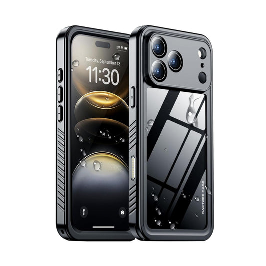 OAKTREE iPhone 17 Pro Max 6.9" Shockproof Waterproof Full-Body Rugged Case - Black / Clear