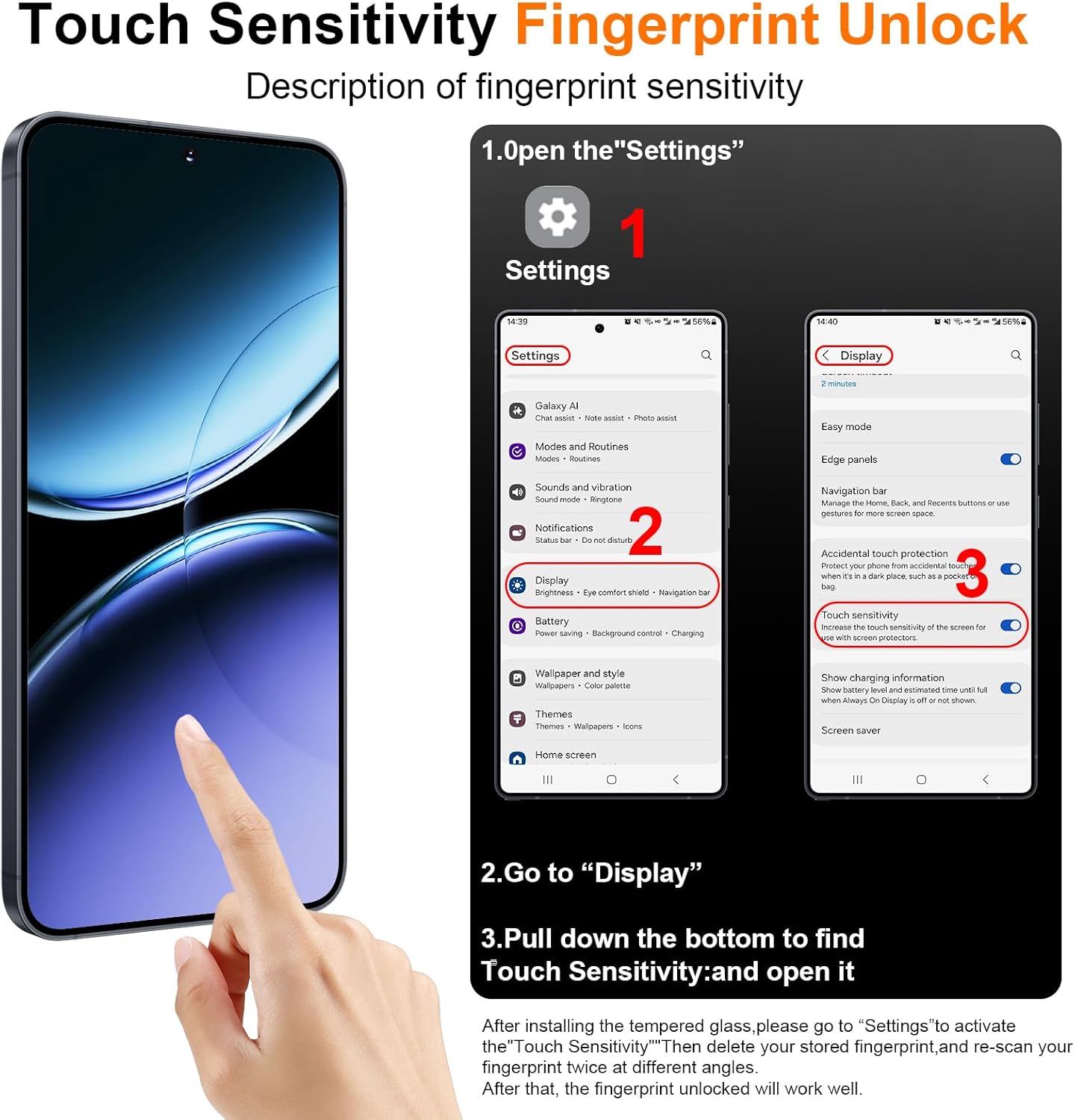 OAKTREE Samsung Galaxy S25 Edge 6.7 inch Shockproof Waterproof Full-Body Rugged Case - Black/Clear