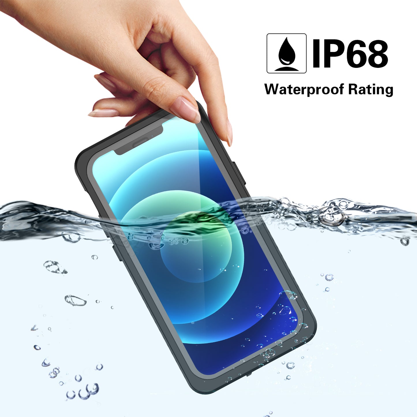 OAKTREE iPhone 12 Pro Shockproof Waterproof Full-Body Rugged Case - Black/Clear