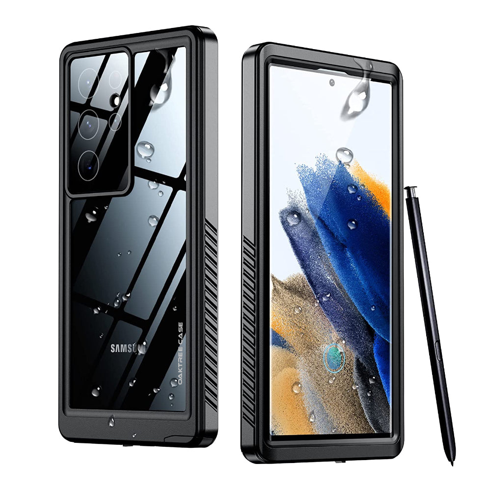 Galaxy S23 Ultra Waterproof Full-Body Case with Built-in Screen Protector -  Clear / Black – OAKTREE CASE