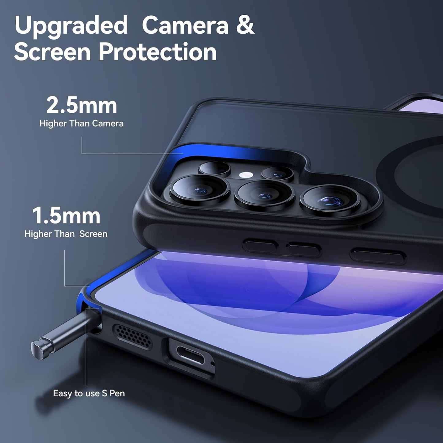 OAKTREE Magnetic Case for Samsung S26 Ultra – MagSafe, Kickstand, Drop-Proof & Sleek Black Matte Finish