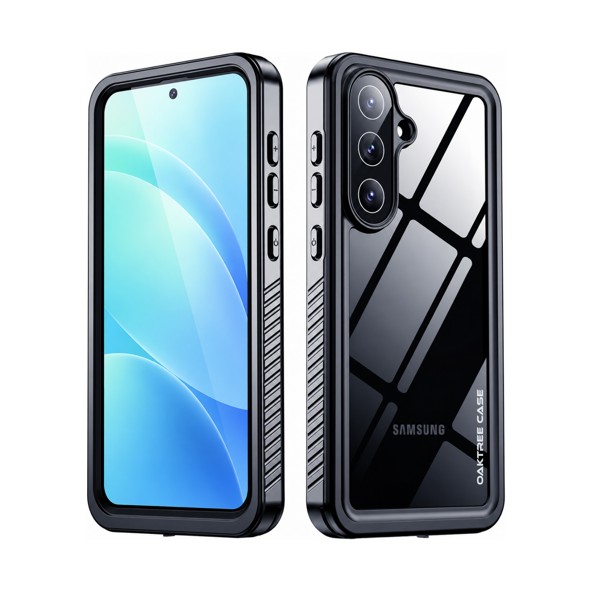 OAKTREE Samsung Galaxy S26 FE Shockproof Waterproof Full-Body Rugged Case - Black/Clear