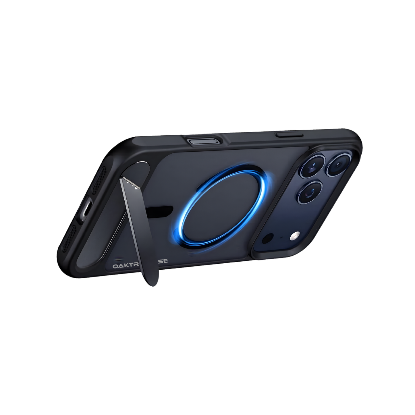 OAKTREE Magnetic Fast Charging Case for iPhone 17 Pro – Kickstand, Drop-Proof & Sleek Black Matte Finish