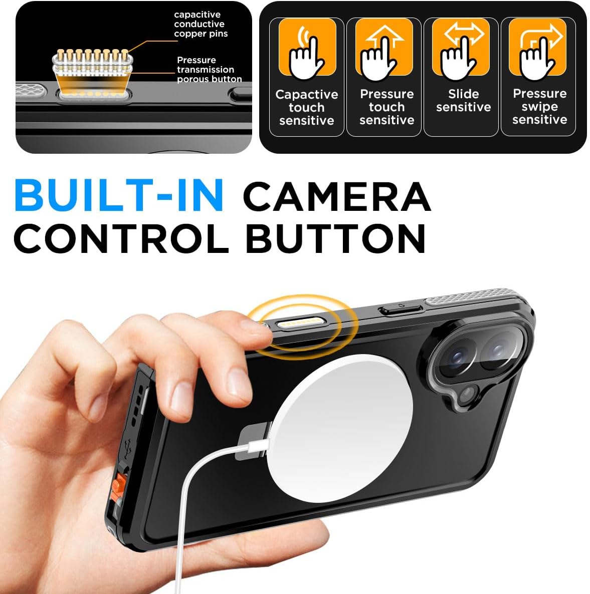 OAKTREE Waterproof MagSafe Case for iPhone 17 (6.3”) — 360° Full Protection with Kickstand Ring