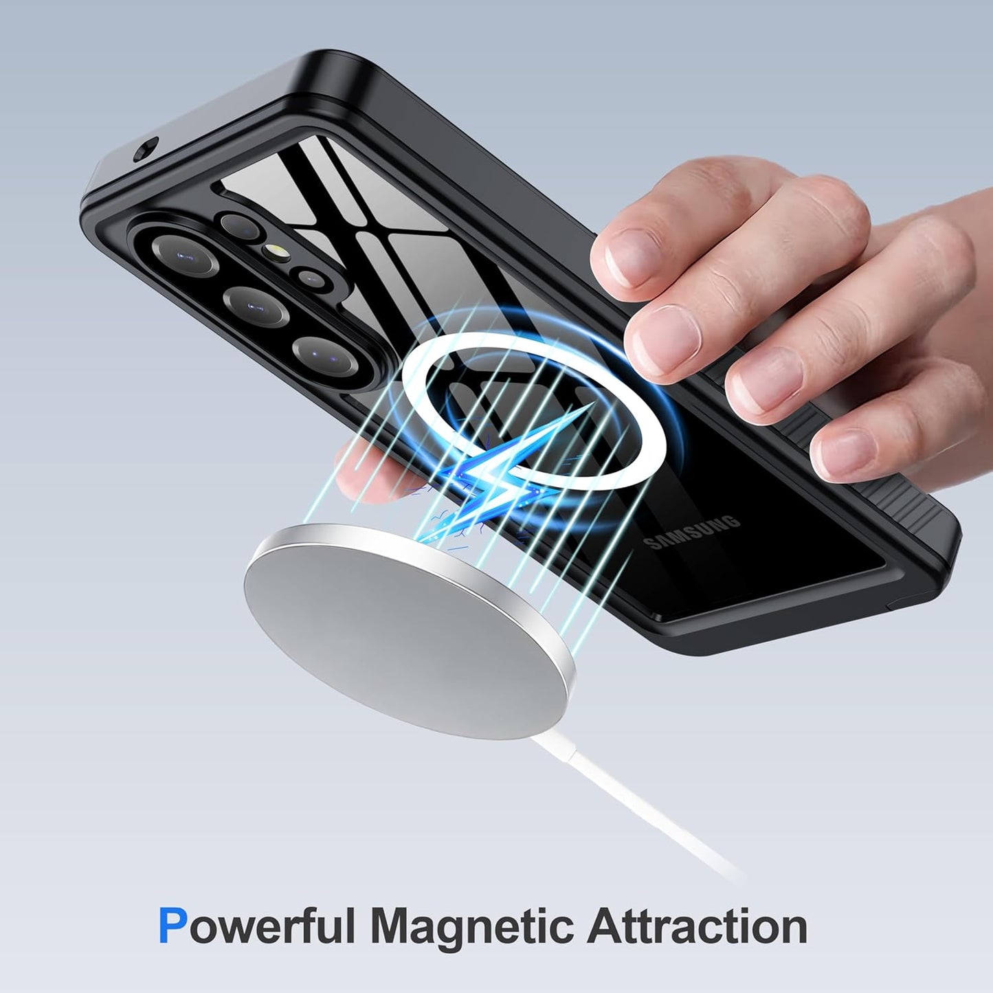 OAKTREE Samsung Galaxy S26 Ultra 6.9" Waterproof Full-Body Magsafe Fast Charging Case - Black/Clear