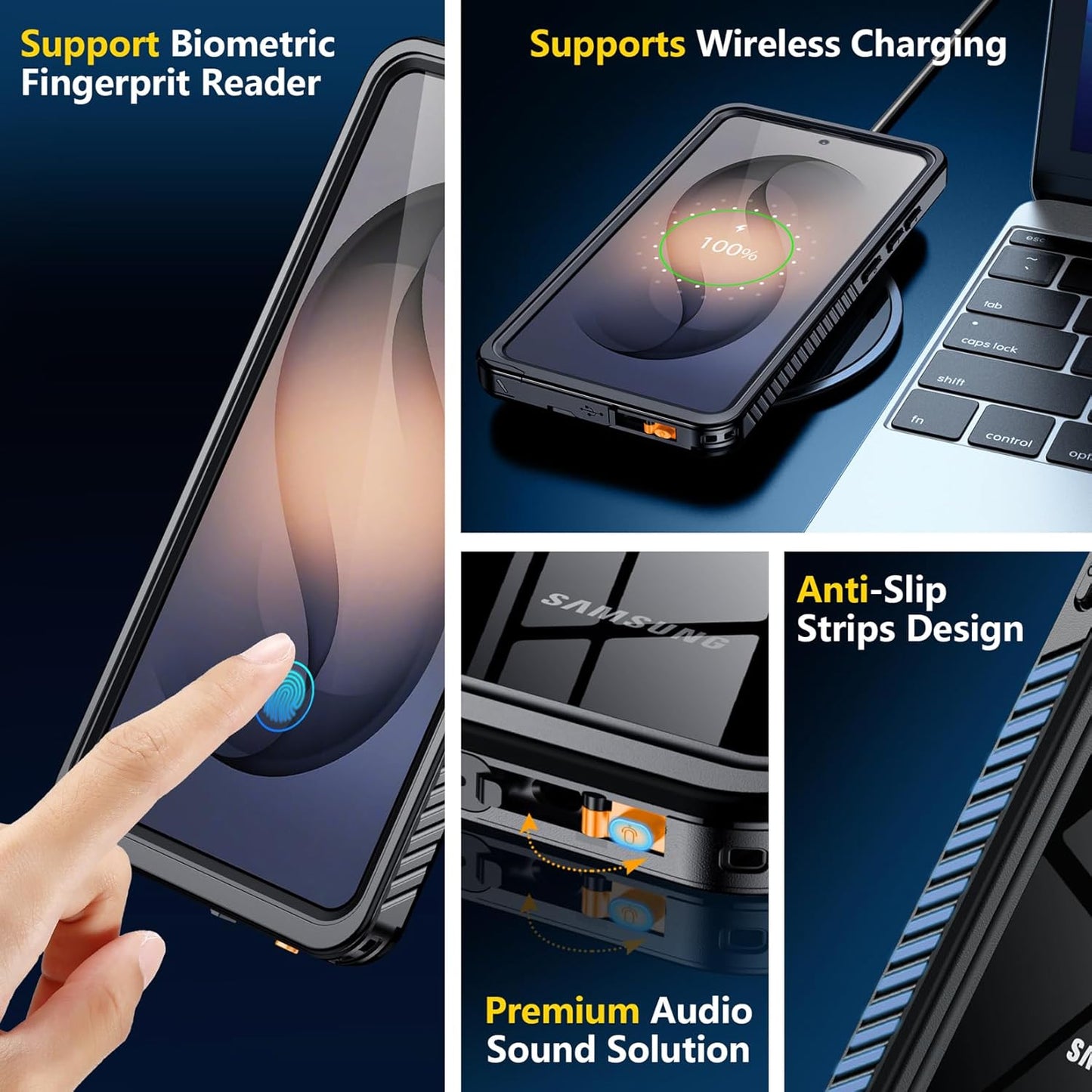 OAKTREE Samsung Galaxy S26 Ultra 6.9" Waterproof Full-Body Case - Black/Clear