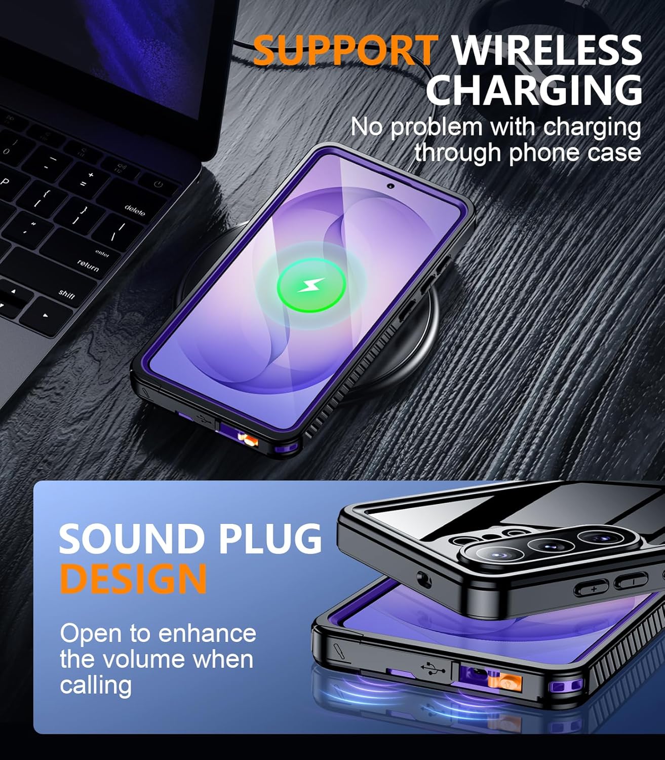 OAKTREE Samsung Galaxy S26 Ultra 6.9" Waterproof Full-Body Case - Black/Clear