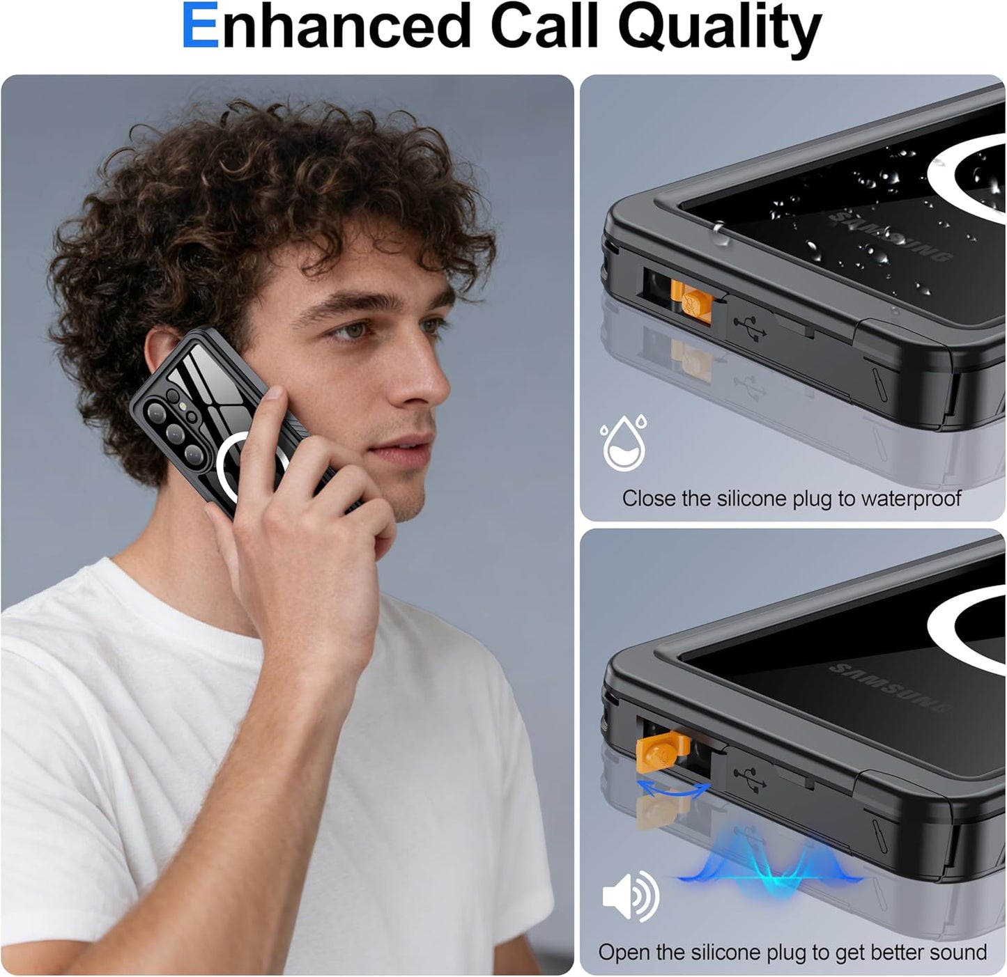 OAKTREE Samsung Galaxy S26 Ultra 6.9" Waterproof Full-Body Magsafe Fast Charging Case - Black/Clear