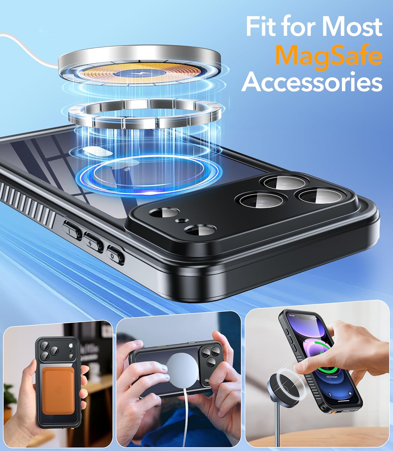 OAKTREE iPhone 17 Pro Max Waterproof Case – Full-Body 360° Shockproof MagSafe Cover with HD Screen Protector