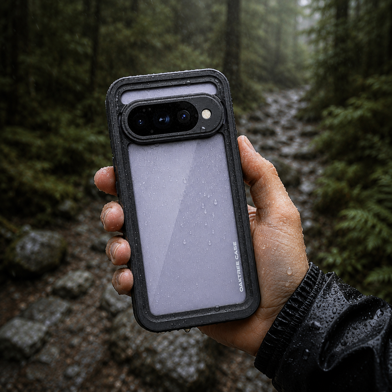 OAKTREE Google Pixel 11 XL Pro Drop-Proof Waterproof Full-Body Case with Built-in Screen - Black