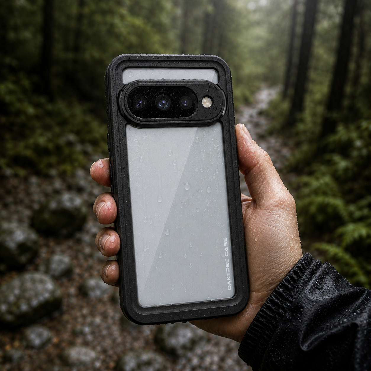 OAKTREE Google Pixel 11 Drop-Proof Waterproof Full-Body Case with Built-in Screen - Black
