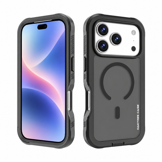 OAKTREE iPhone 18 Pro MagSafe Dual Layer Shockproof Drop-Proof Rugged Case - Clear /Black