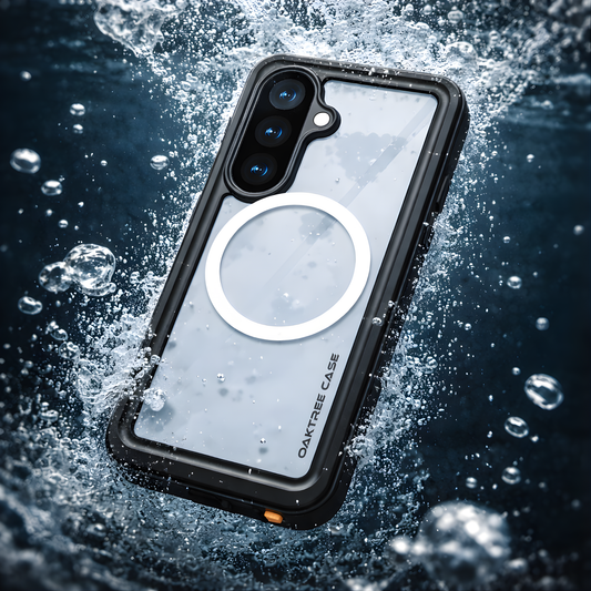 OAKTREE Samsung Galaxy S26 6.3" Waterproof Full-Body Magsafe Fast Charging Case - Black/Clear
