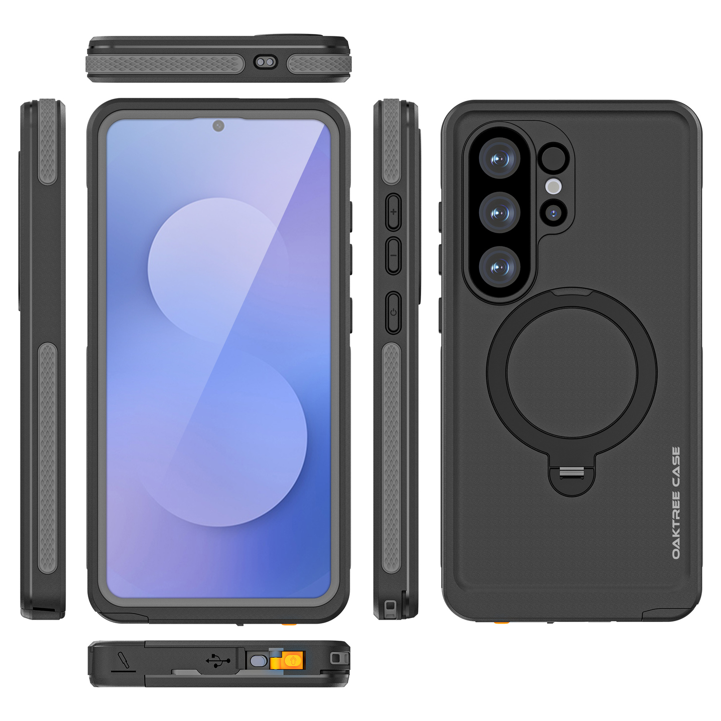 OAKTREE Waterproof MagSafe Kickstand Case for Samsung Galaxy S26 Ultra - Black