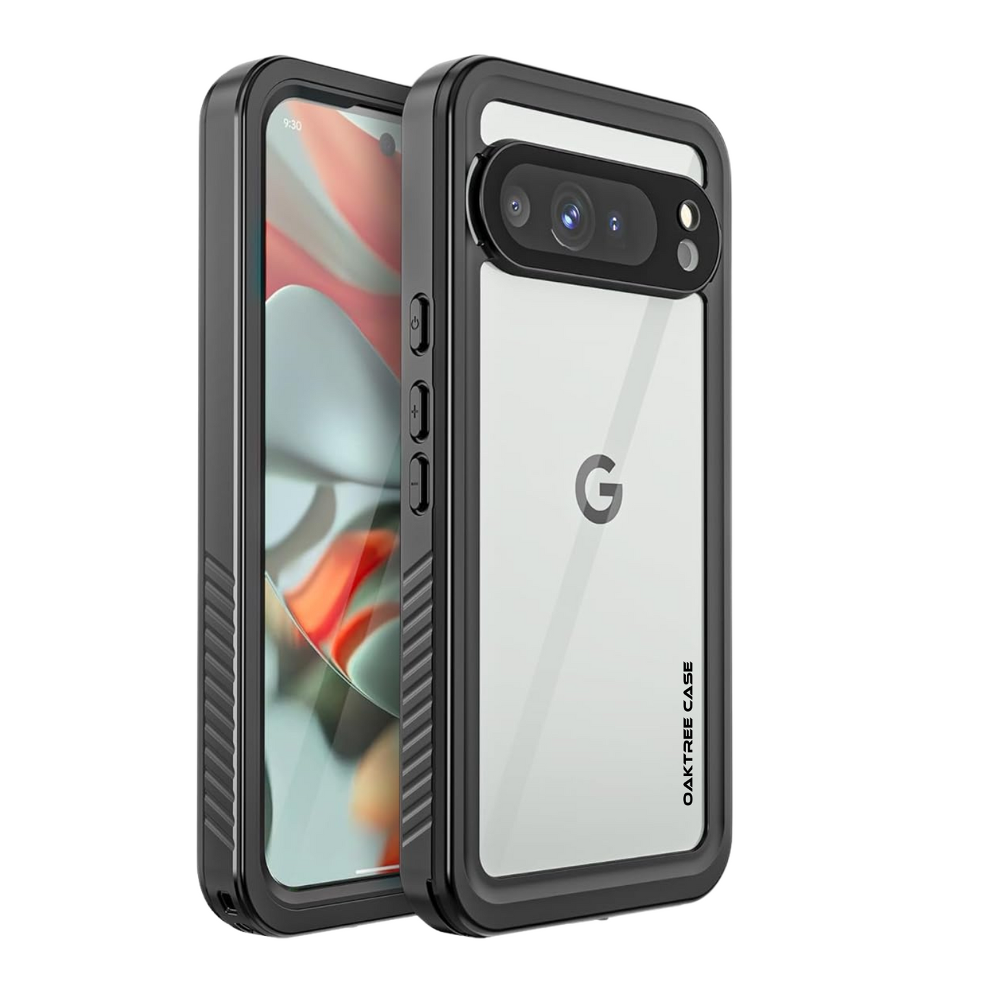 OAKTREE Google Pixel 9 / 9 Pro / 9 Pro XL Shockproof Waterproof Full-Body Rugged Case - Clear / Black