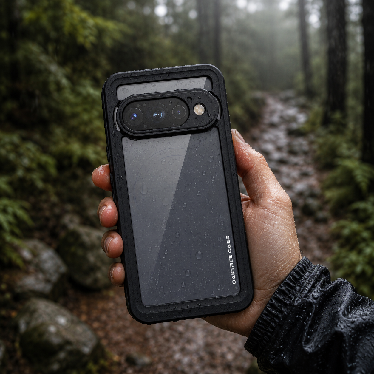 OAKTREE Google Pixel 11 Pro Drop-Proof Waterproof Full-Body Case with Built-in Screen - Black