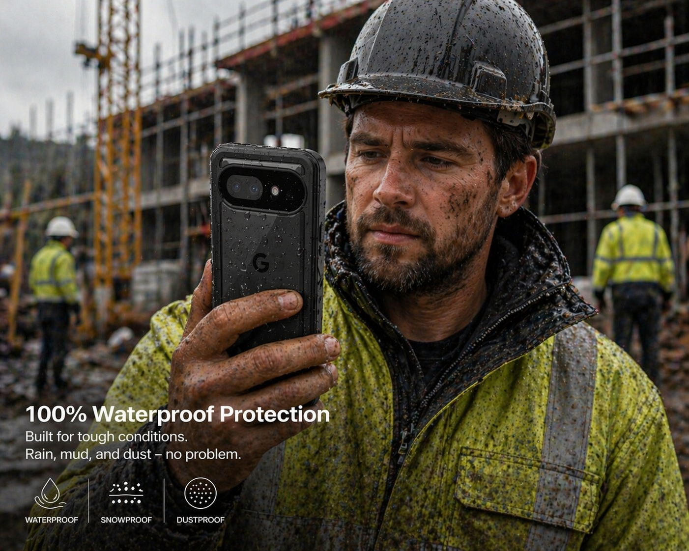 OAKTREE Google Pixel 10A Waterproof Drop-Proof Full-Body Rugged Case - Black/Clear