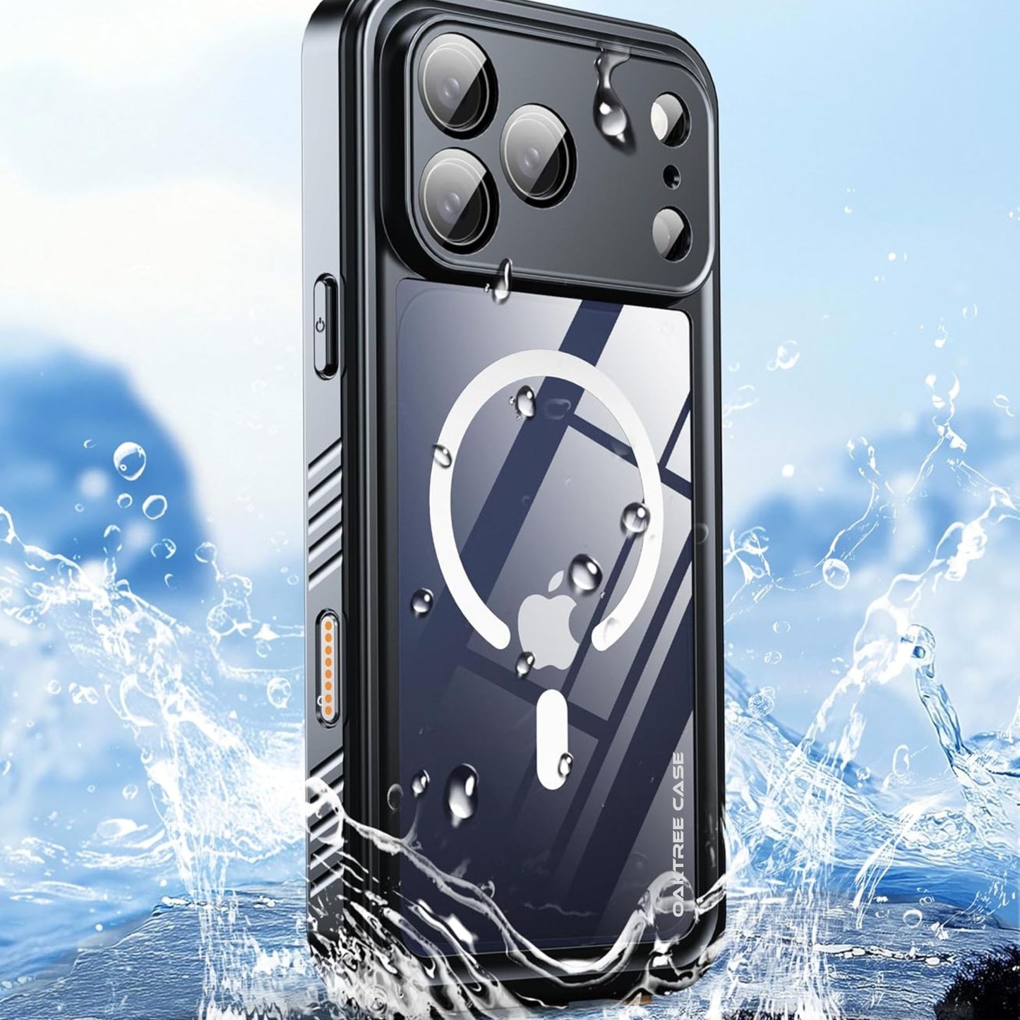 OAKTREE iPhone 17 Pro Max Waterproof Case – Full-Body 360° Shockproof MagSafe Cover with HD Screen Protector