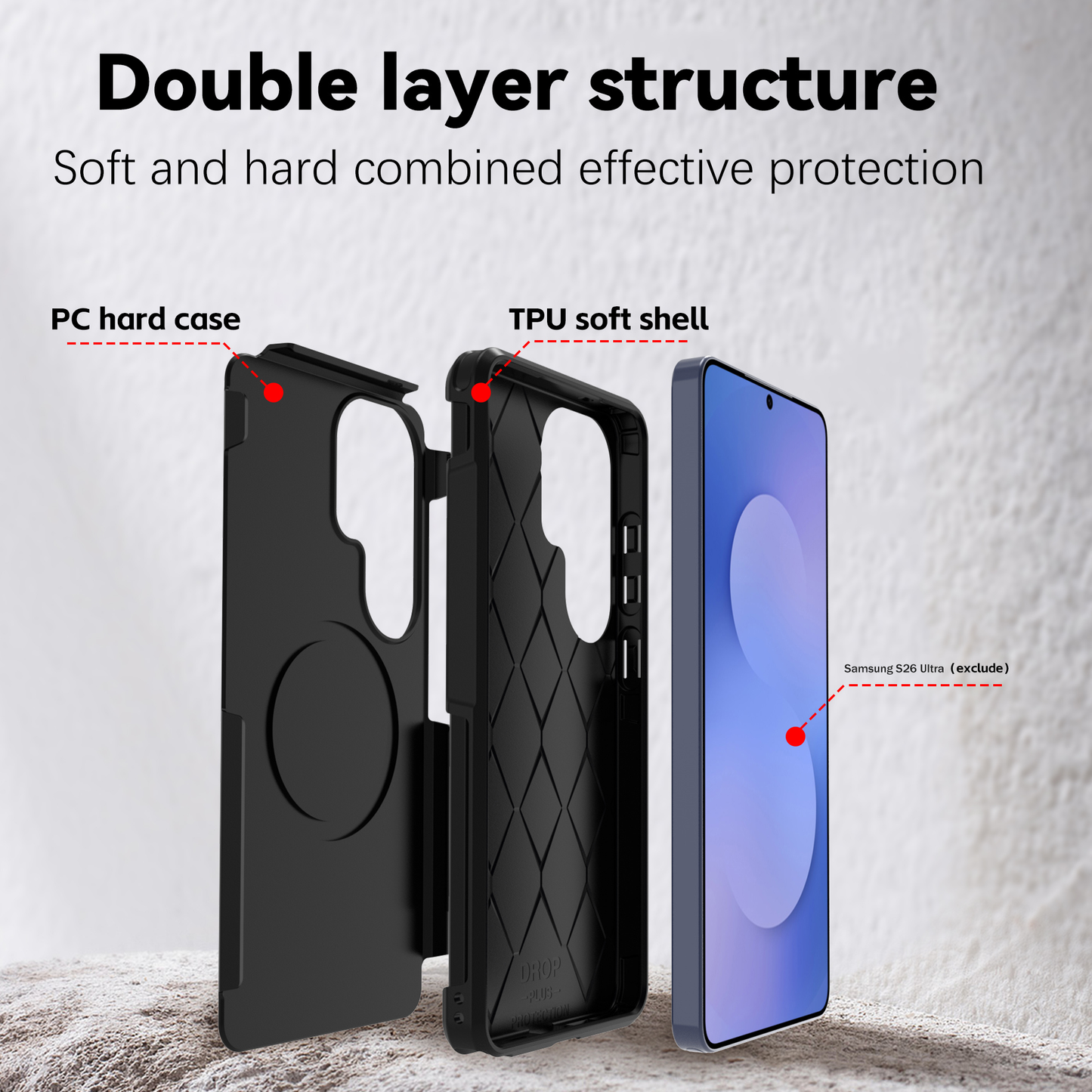 OAKTREE ArmorShield Samsung Galaxy S26 Ultra (6.9") Case - Black