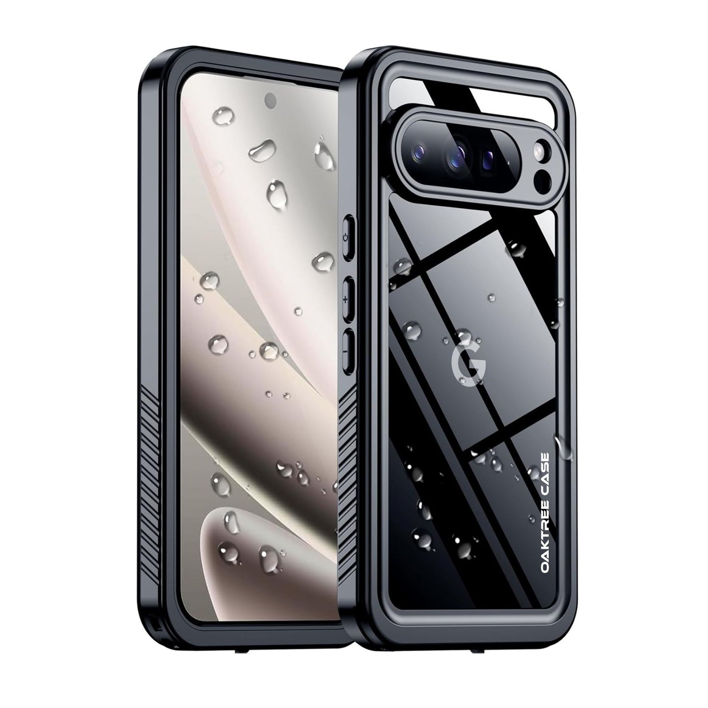 OAKTREE Google Pixel 10 Pro 6.3" Waterproof Drop-Proof Full-Body Case with Built-in Screen- Black