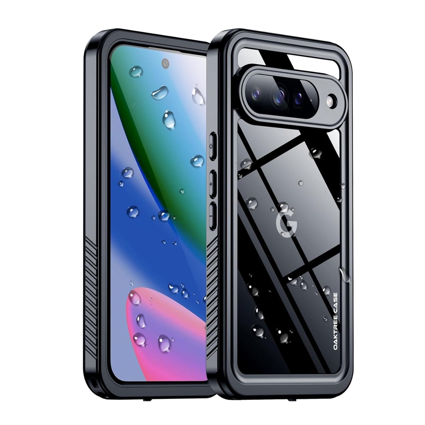 OAKTREE Google Pixel 10 Drop-Proof Waterproof Full-Body Case with Built-in Screen - Black
