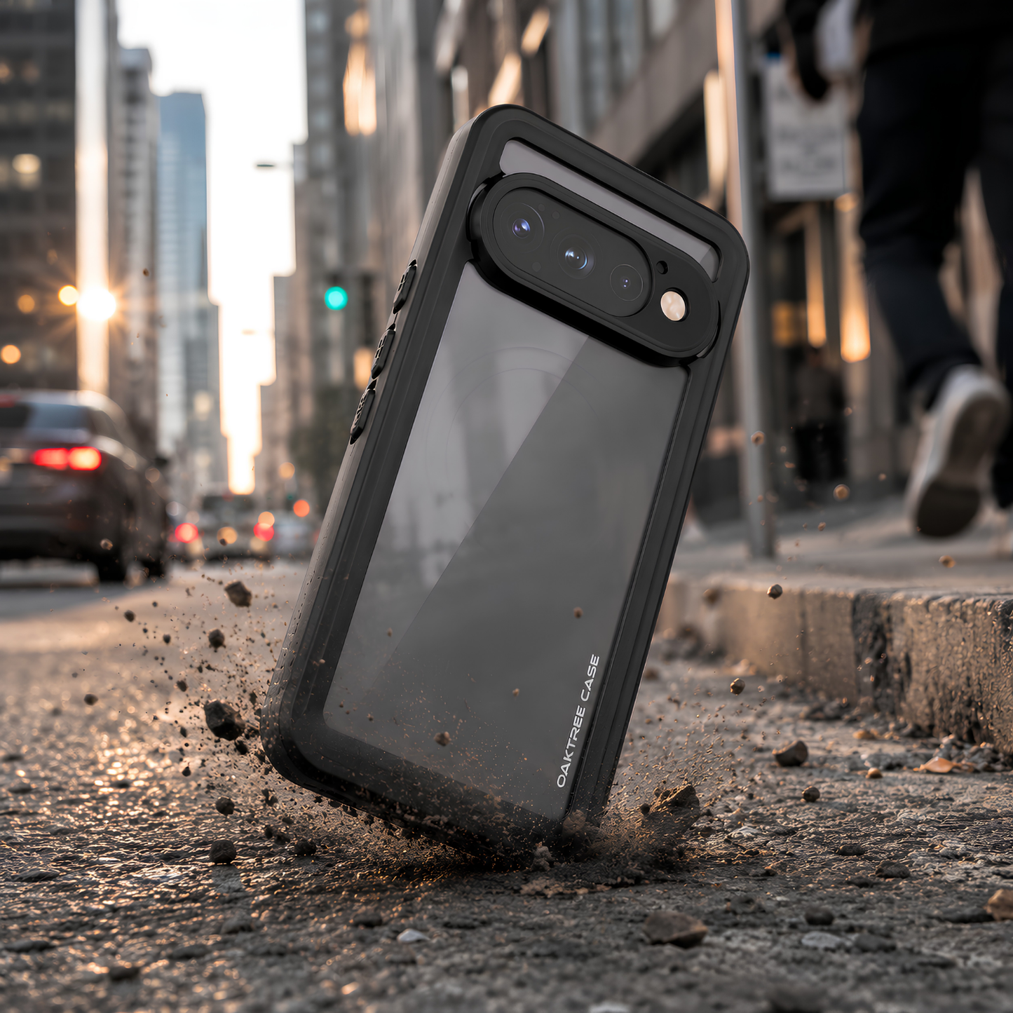 OAKTREE Google Pixel 11 Pro Drop-Proof Waterproof Full-Body Case with Built-in Screen - Black