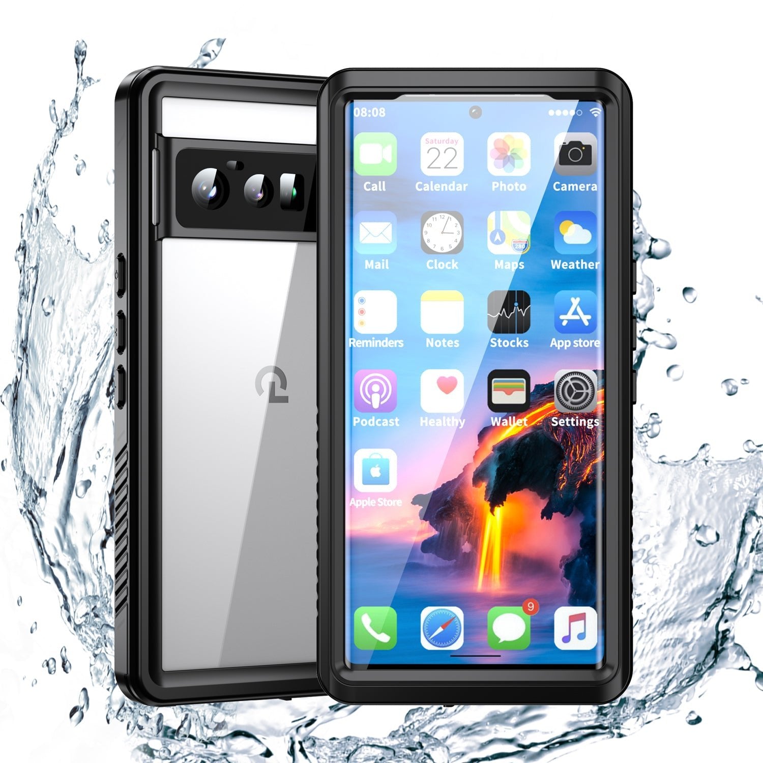 OAKTREE Google Pixel 6 Pro 6.7″ Shockproof Waterproof Full-Body Rugged Case - Black/Clear - OAKTREE CASE