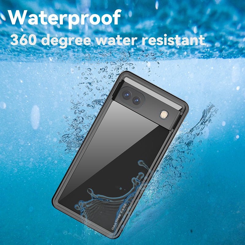 OAKTREE Google Pixel 6a Shockproof Waterproof Full-Body Rugged Case - Black/Clear - OAKTREE CASE