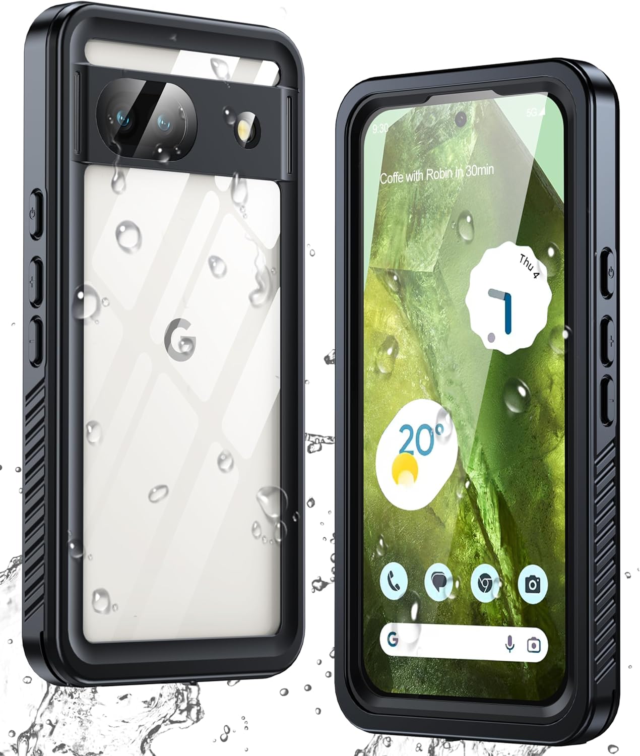 OAKTREE Google Pixel 8 / 8 Pro / 8A Shockproof Waterproof Full-Body Rugged Case - Black - OAKTREE CASE