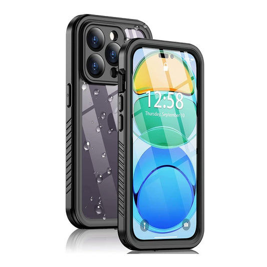 OAKTREE iPhone 14 Pro 6.1" Shockproof Waterproof Full-Body Rugged Case - Black / Clear - OAKTREE CASE